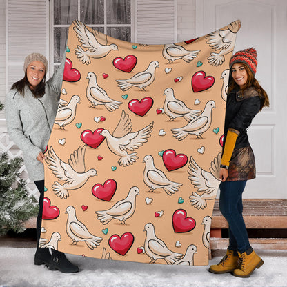 Pigeon Heart Pattern Print Design 04 Premium Blanket