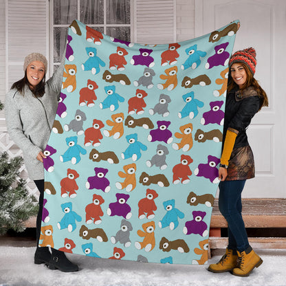 Bear Cute Pattern Print Design 03 Premium Blanket
