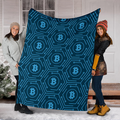 Cryptocurrency Pattern Print Design 04 Premium Blanket