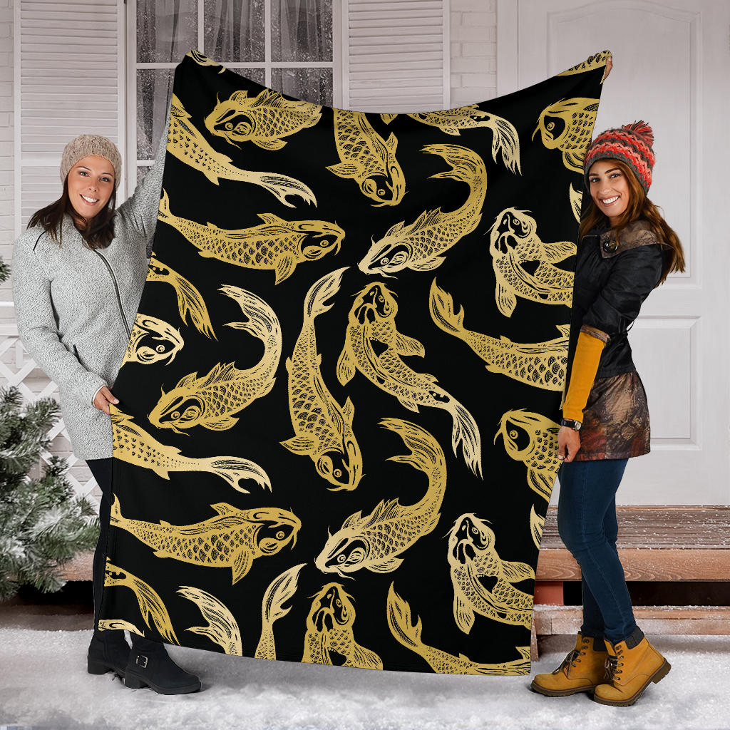 KOI Fish Pattern Print Design 03 Premium Blanket