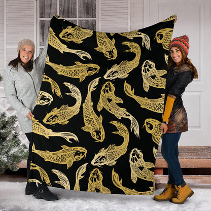 KOI Fish Pattern Print Design 03 Premium Blanket