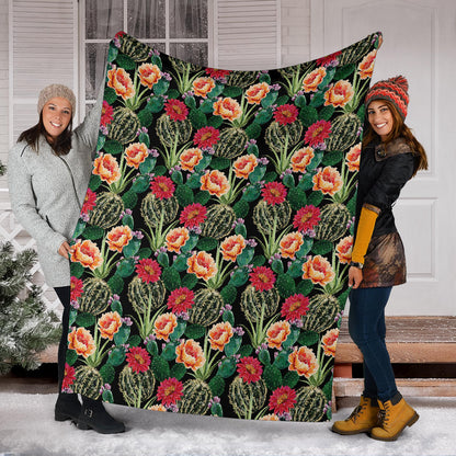 Cactus Pattern Print Design 06 Premium Blanket