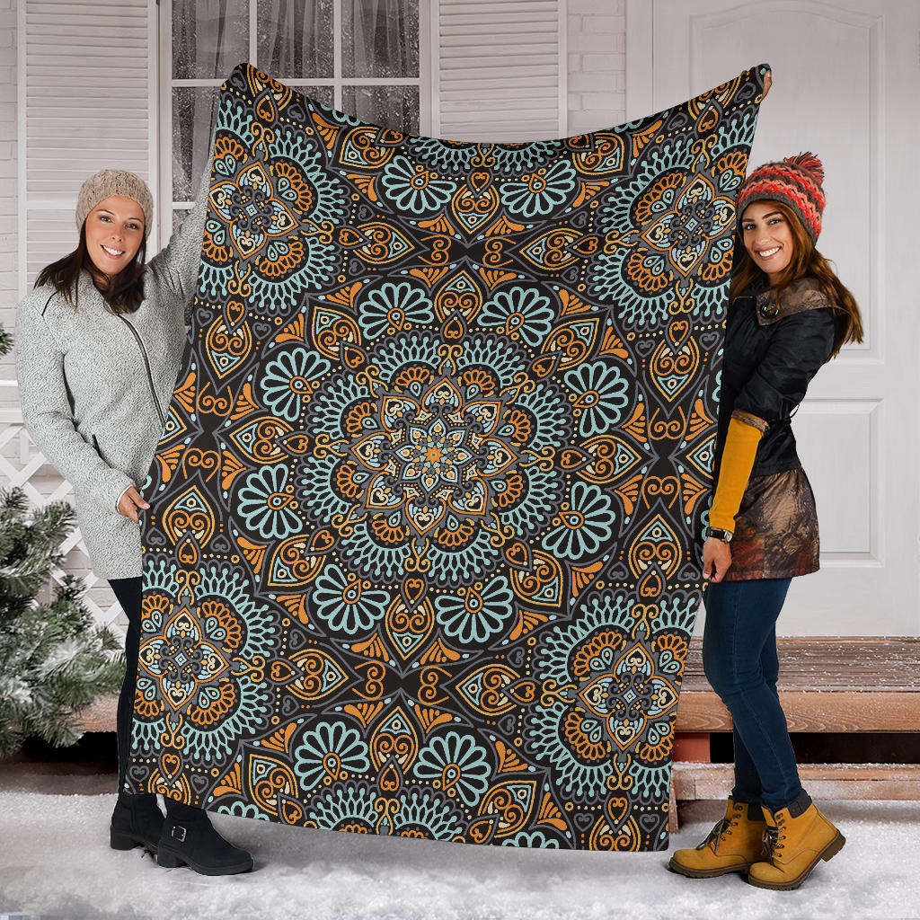 Mandala Pattern Print Design 05 Premium Blanket