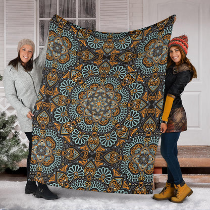 Mandala Pattern Print Design 05 Premium Blanket