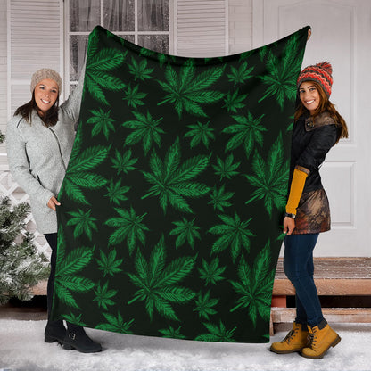 Pot Leaf Pattern Print Design A04 Premium Blanket