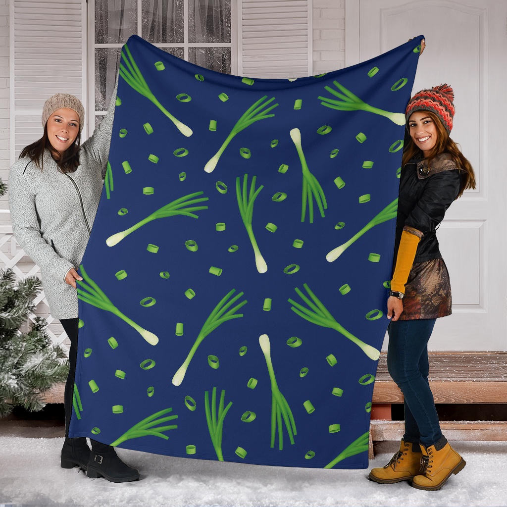 Leek Pattern Print Design 02 Premium Blanket