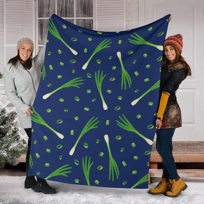 Leek Pattern Print Design 02 Premium Blanket