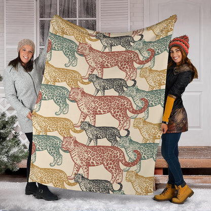 Jaguar Pattern Print Design 01 Premium Blanket
