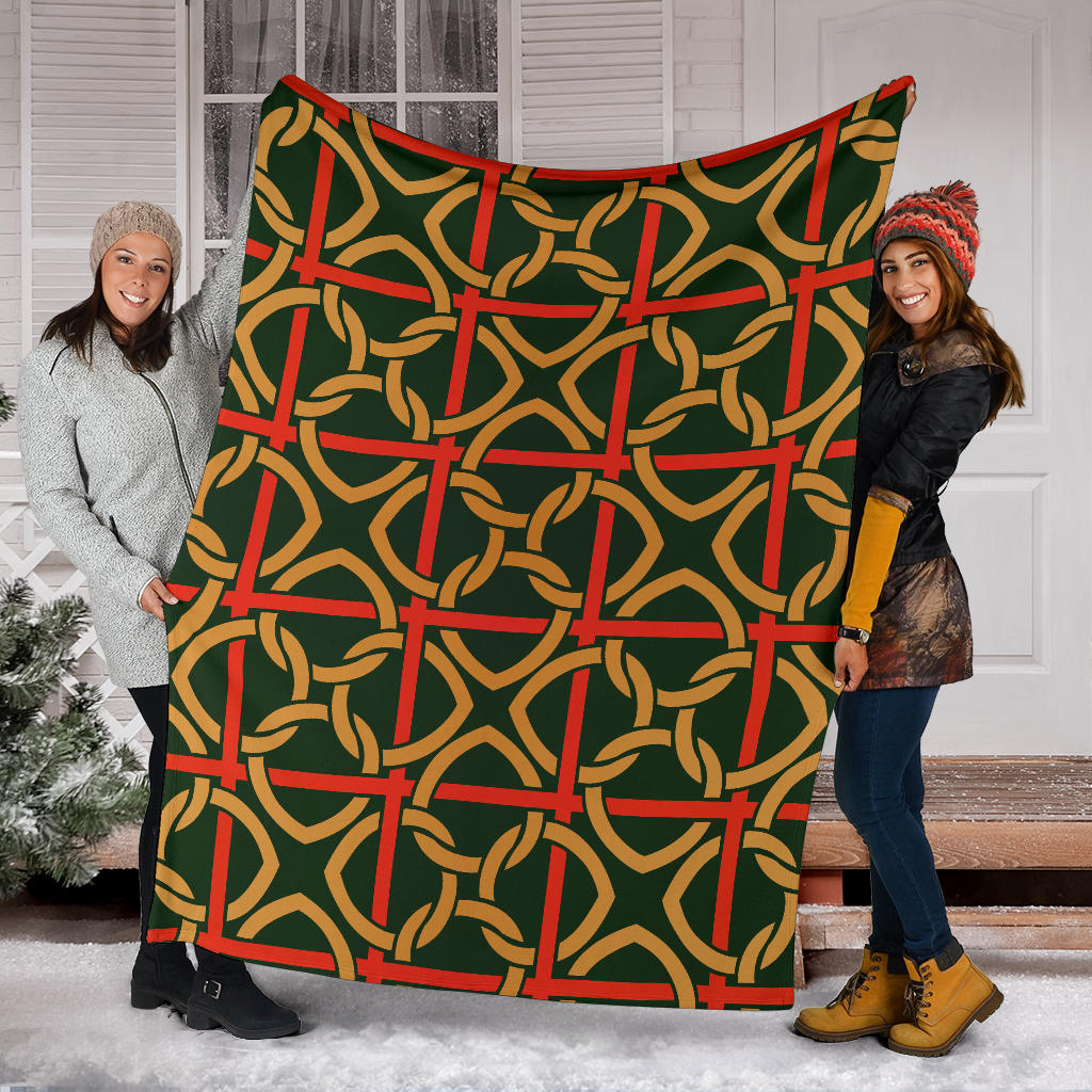 Irish Pattern Print Design 01 Premium Blanket