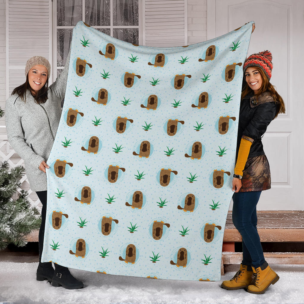 Platypus Pattern Print Design A04 Premium Blanket