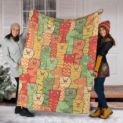 Ferret Pattern Print Design 01 Premium Blanket