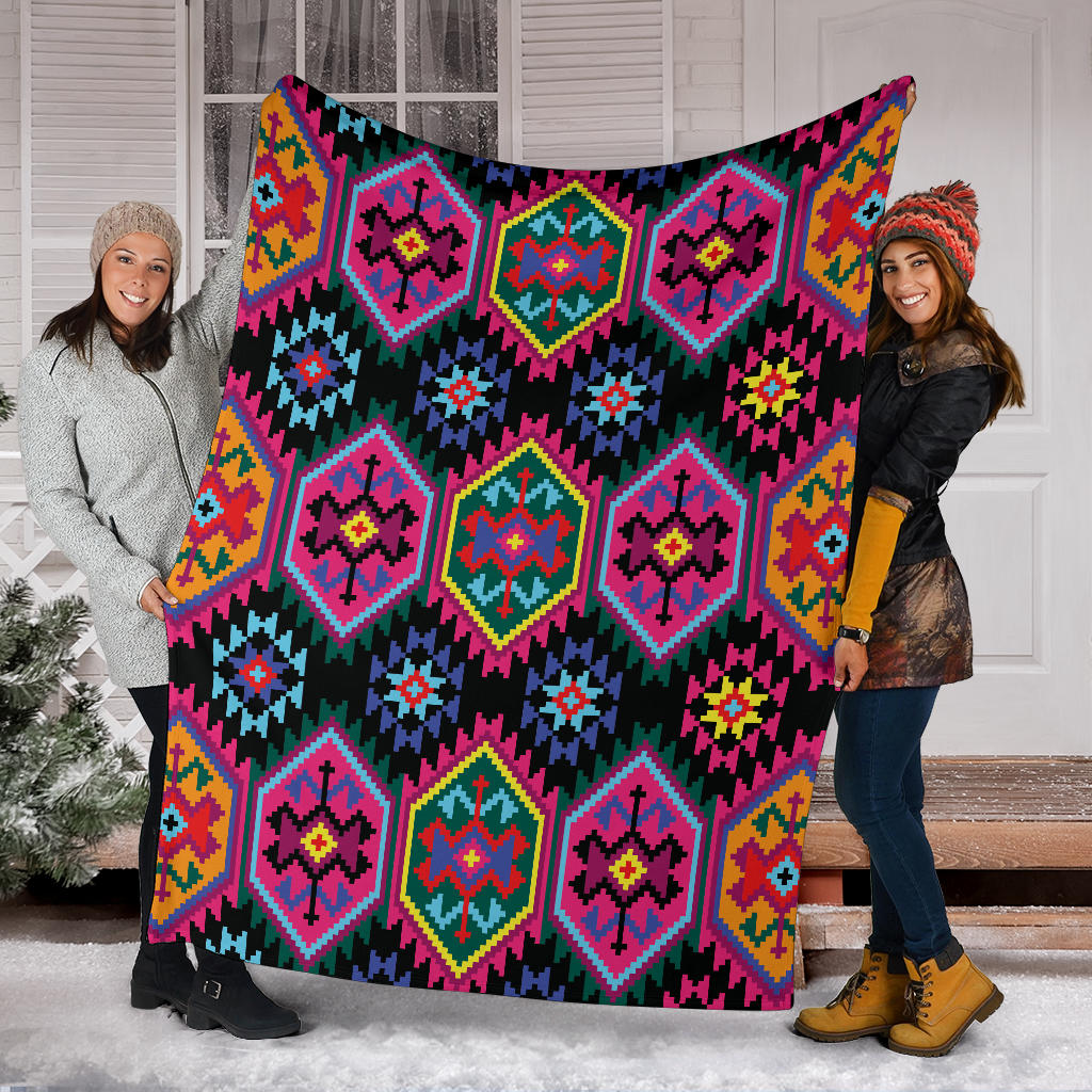 Mexican Pattern Print Design 02 Premium Blanket