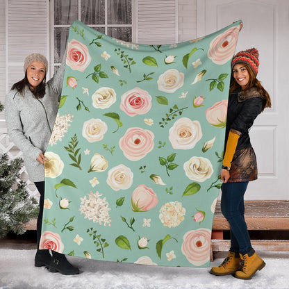 Lisianthus Pattern Print Design 01 Premium Blanket