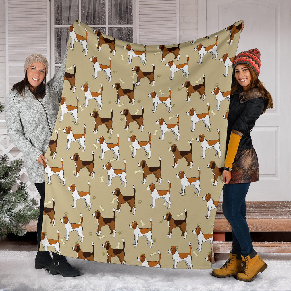 Beagle Pattern Print Design 01 Premium Blanket