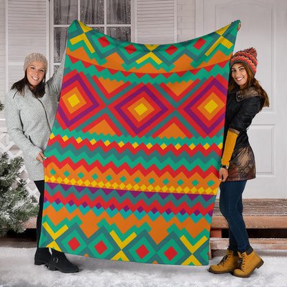 Mexican Pattern Print Design 04 Premium Blanket