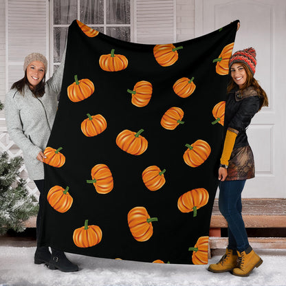 Pumpkin Pattern Print Design A05 Premium Blanket