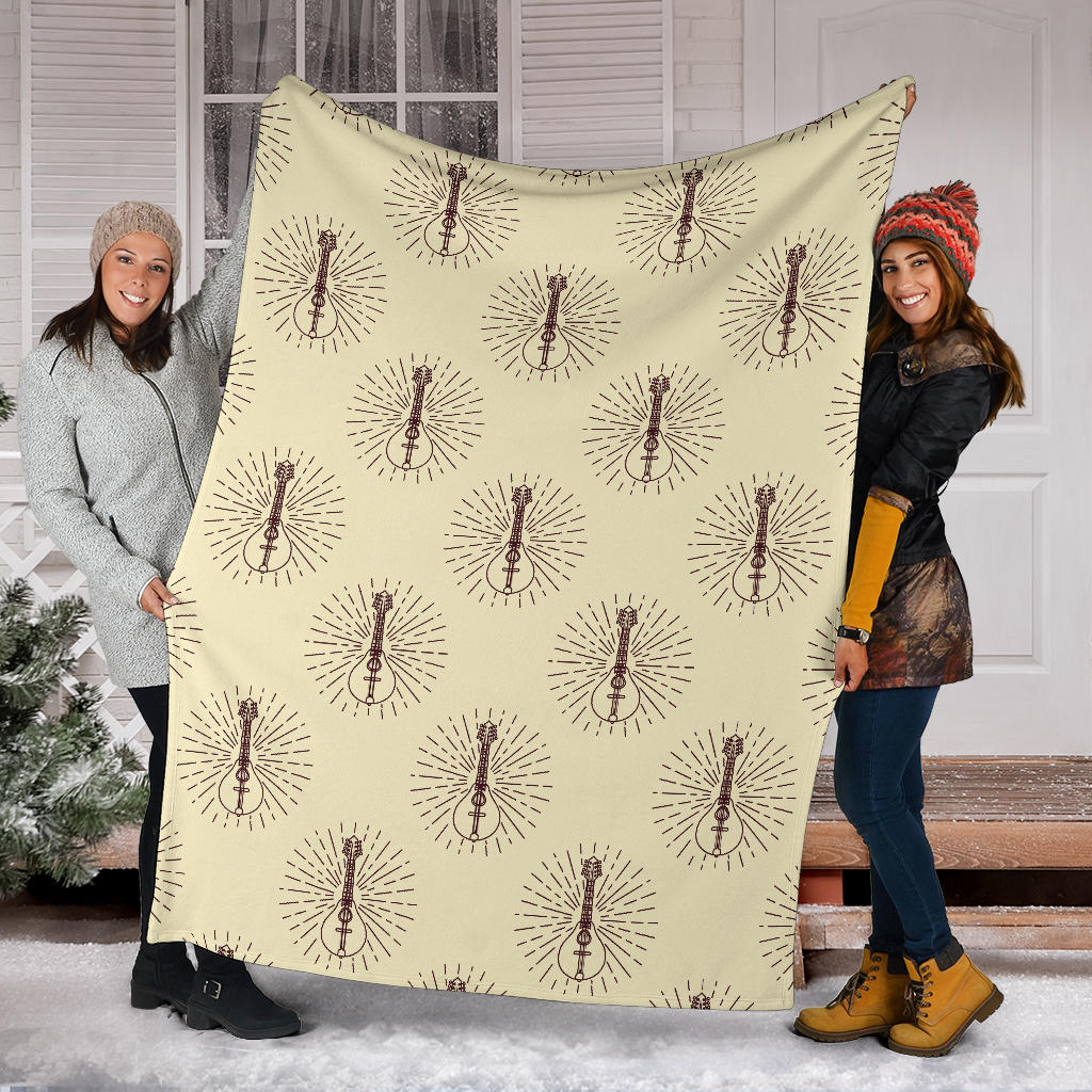 Mandolin Pattern Print Design 02 Premium Blanket