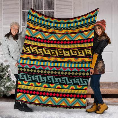 African Pattern Print Design 03 Premium Blanket