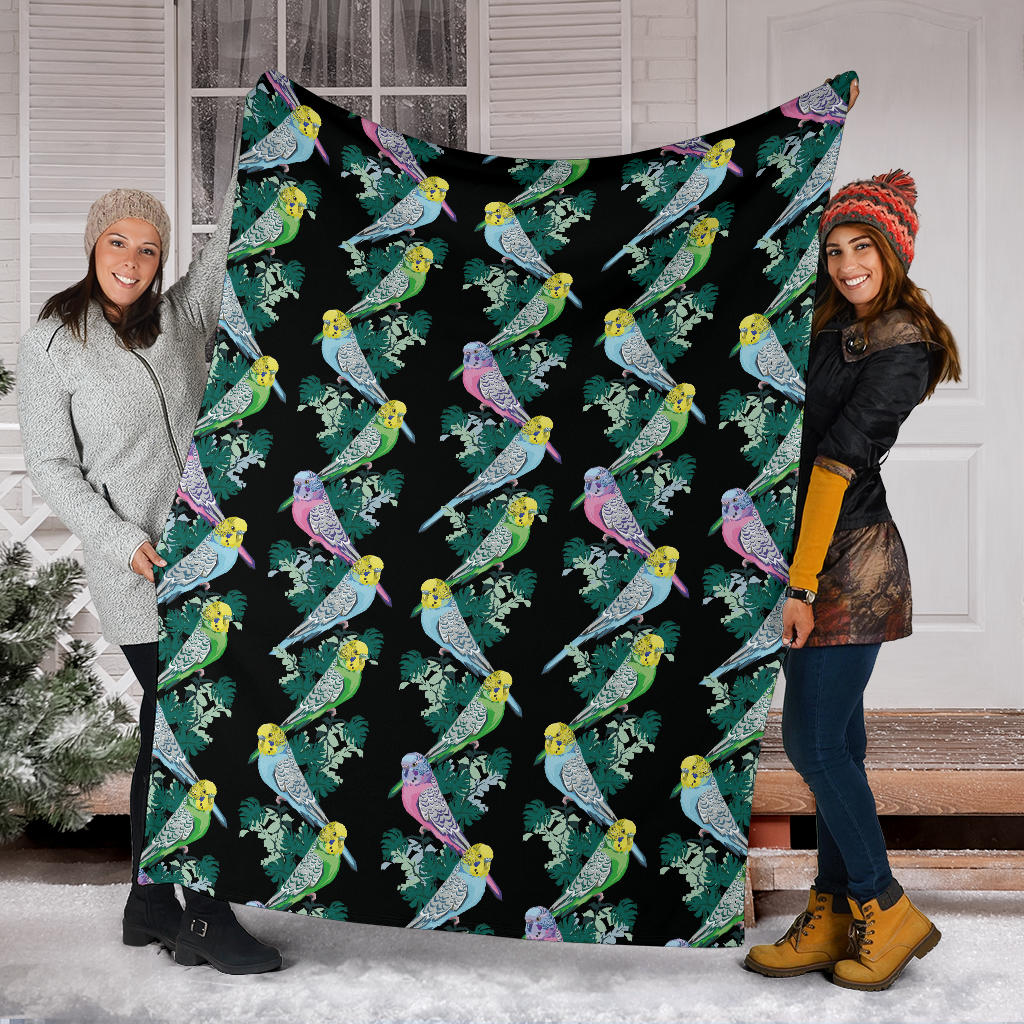 Budgerigar Pattern Print Design 03 Premium Blanket