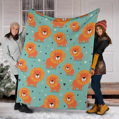 Lion Baby Pattern Print Design 03 Premium Blanket