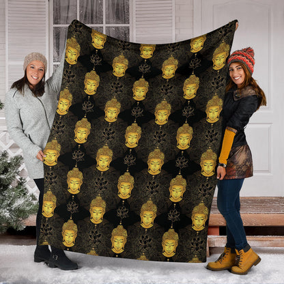 Buddha Pattern Print Design 04 Premium Blanket