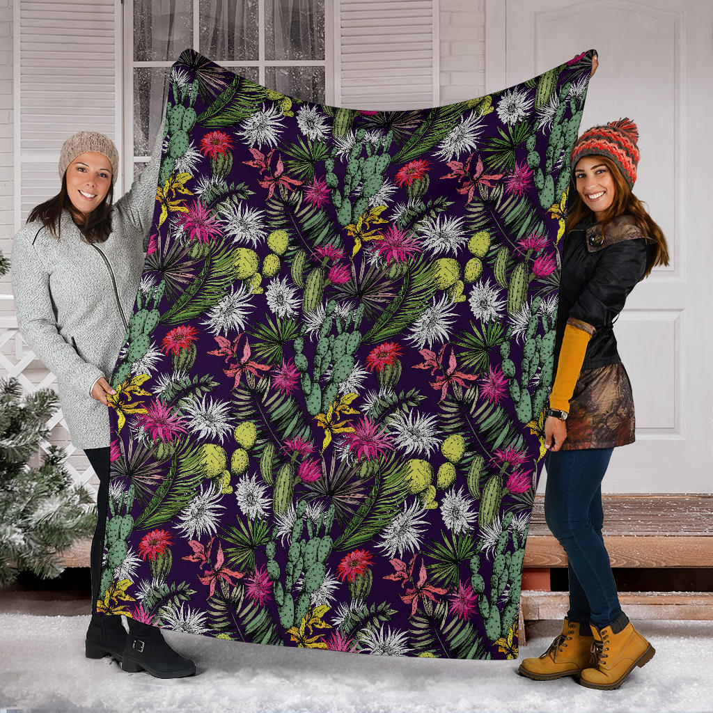 Cactus Pattern Print Design 08 Premium Blanket