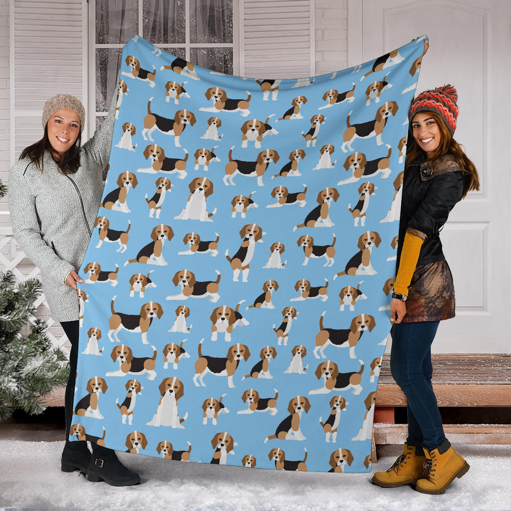 Beagle Pattern Print Design 03 Premium Blanket