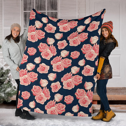 Rose Pattern Print Design A03 Premium Blanket