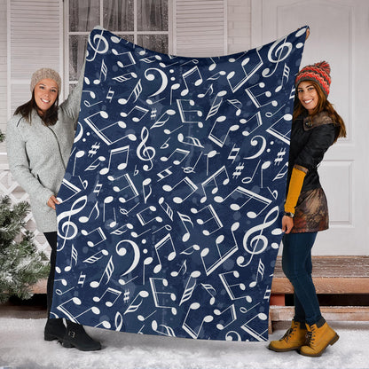 Music note Pattern Print Design A02 Premium Blanket