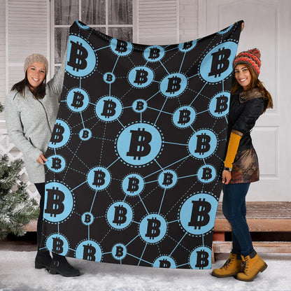 Cryptocurrency Pattern Print Design 02 Premium Blanket