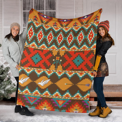 Native Pattern Print Design A01 Premium Blanket