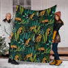Jaguar Jungle Pattern Print Design 03 Premium Blanket