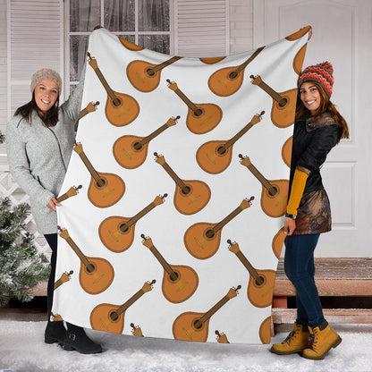 Mandolin Pattern Print Design 01 Premium Blanket