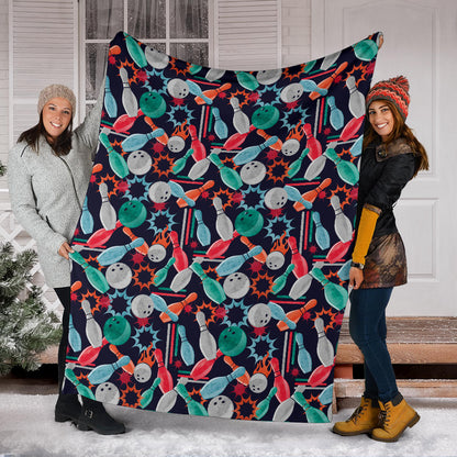 Bowling Pattern Print Design 08 Premium Blanket