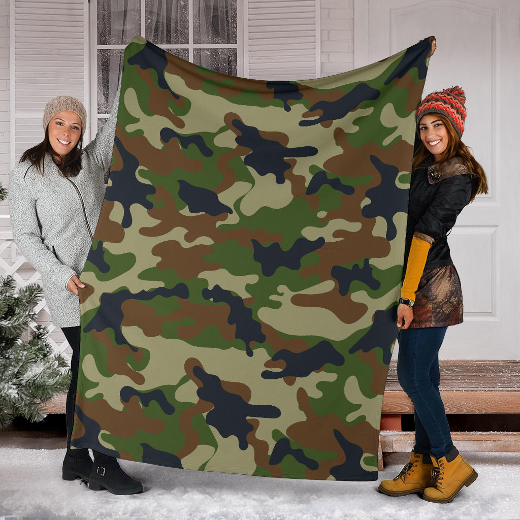 Army Camouflage Pattern Print Design 01 Premium Blanket