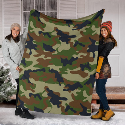 Army Camouflage Pattern Print Design 01 Premium Blanket