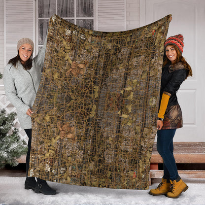 Camouflage Realtree Pattern Print Design 01 Premium Blanket