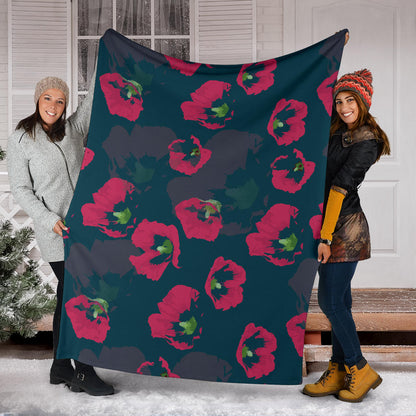 Morning Glory Pattern Print Design 01 Premium Blanket