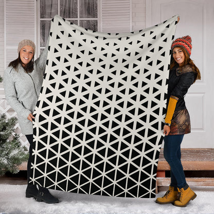 Geometric Black White Pattern Print Design 03 Premium Blanket