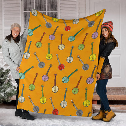 Banjo Pattern Print Design 02 Premium Blanket