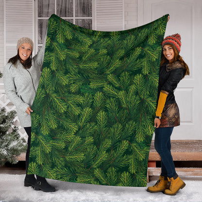 Christmas Tree Pattern Print Design 02 Premium Blanket