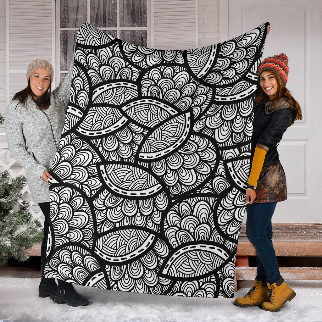Polynesian Pattern Print Design A01 Premium Blanket