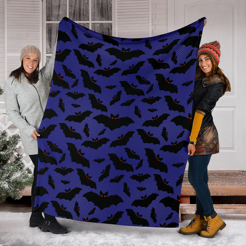 Bat Halloween Pattern Print Design 02 Premium Blanket