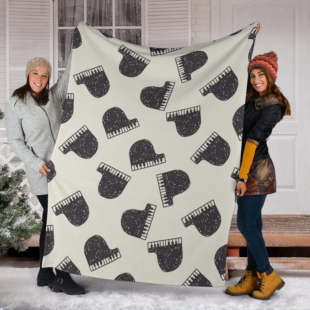 Piano Pattern Print Design 04 Premium Blanket