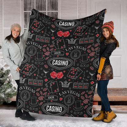 Casino Pattern Print Design 04 Premium Blanket