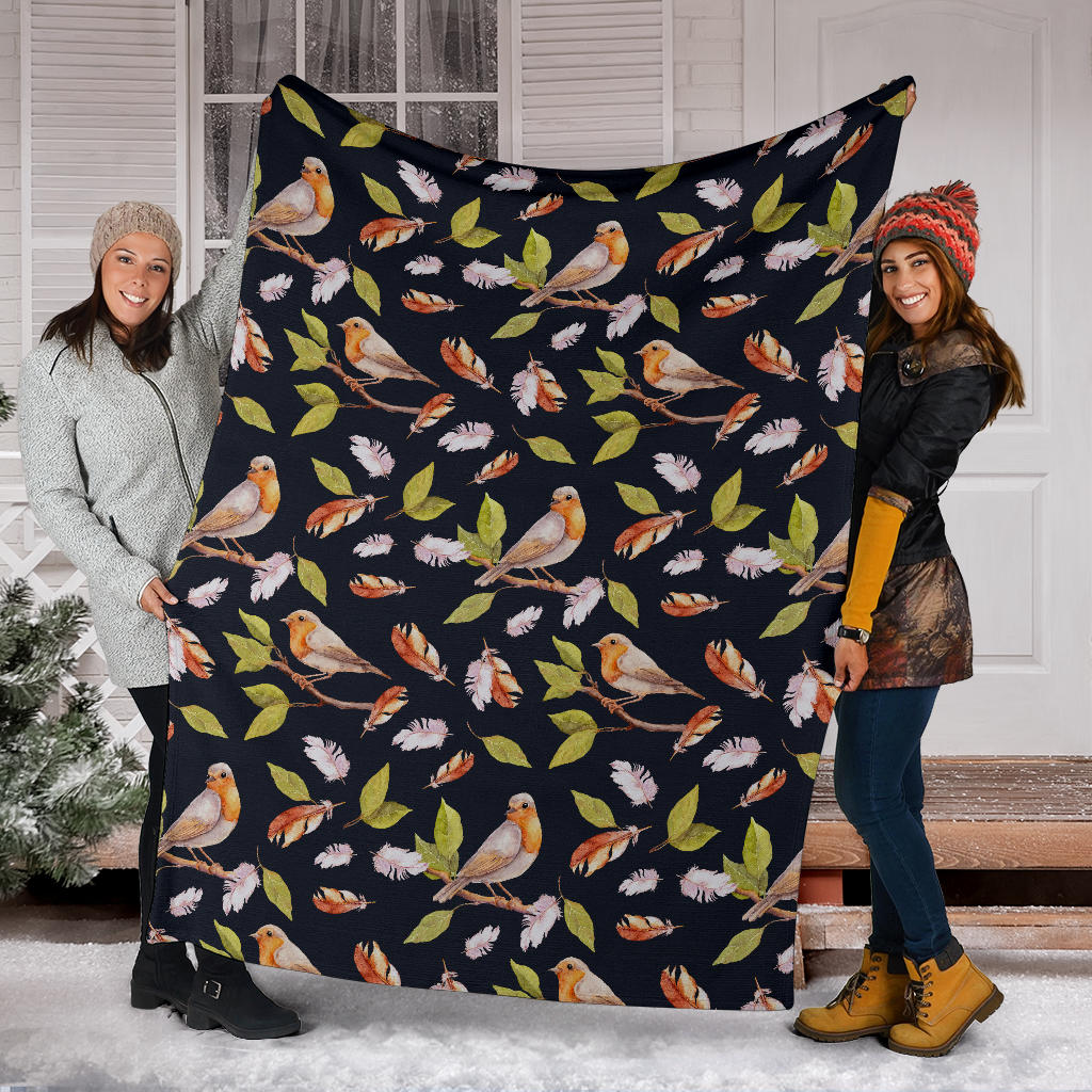 Birds Pattern Print Design 02 Premium Blanket