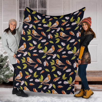 Birds Pattern Print Design 02 Premium Blanket