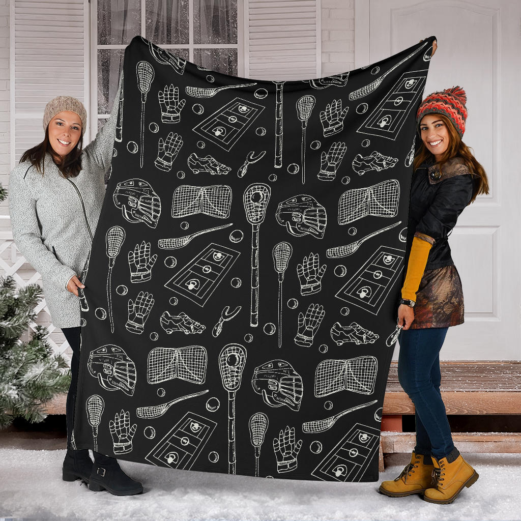 Lacrosse Pattern Print Design 01 Premium Blanket