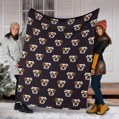 Bulldogs Pattern Print Design 03 Premium Blanket