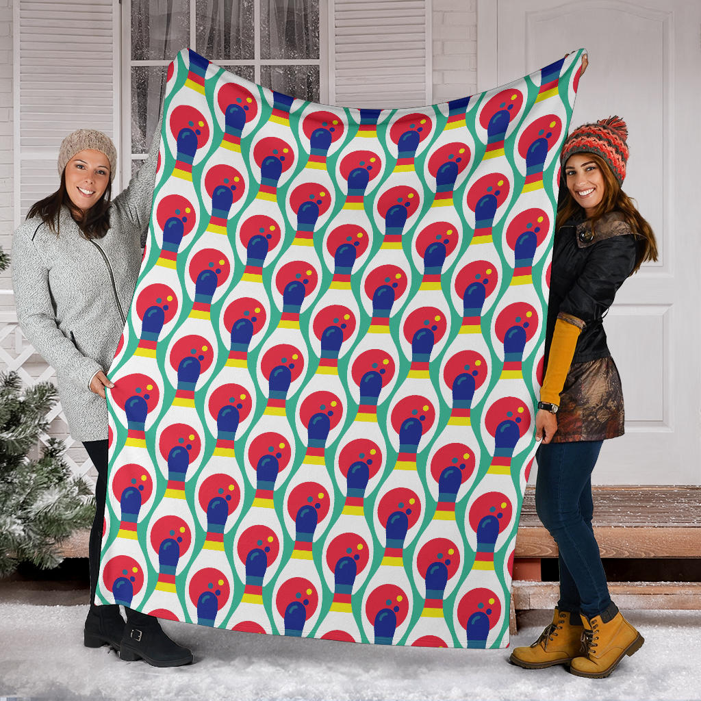 Bowling Pattern Print Design 05 Premium Blanket